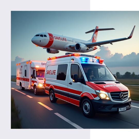 road ambulance services, train ambulance services, air ambulance services