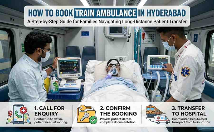 how to book a train ambulance in hyderabad
